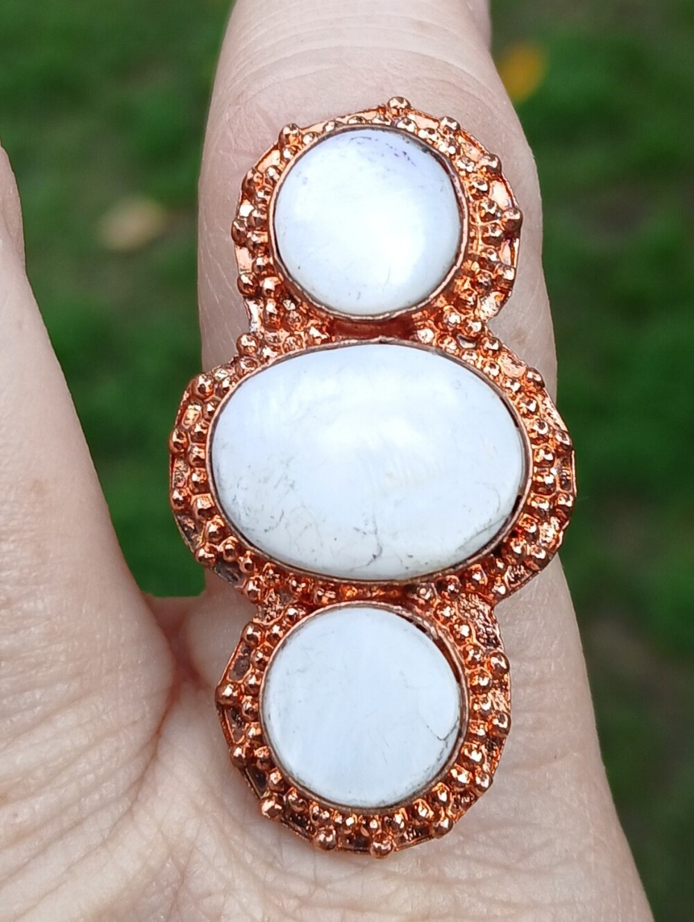 New MOP Copper and 925 Silver Ring. 